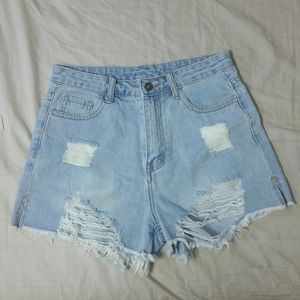 NWT Shein ripped jean shorts Size S